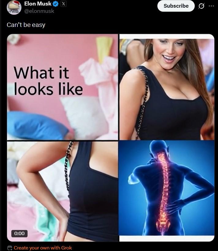 Elon Musk's post about Sydney Sweeney