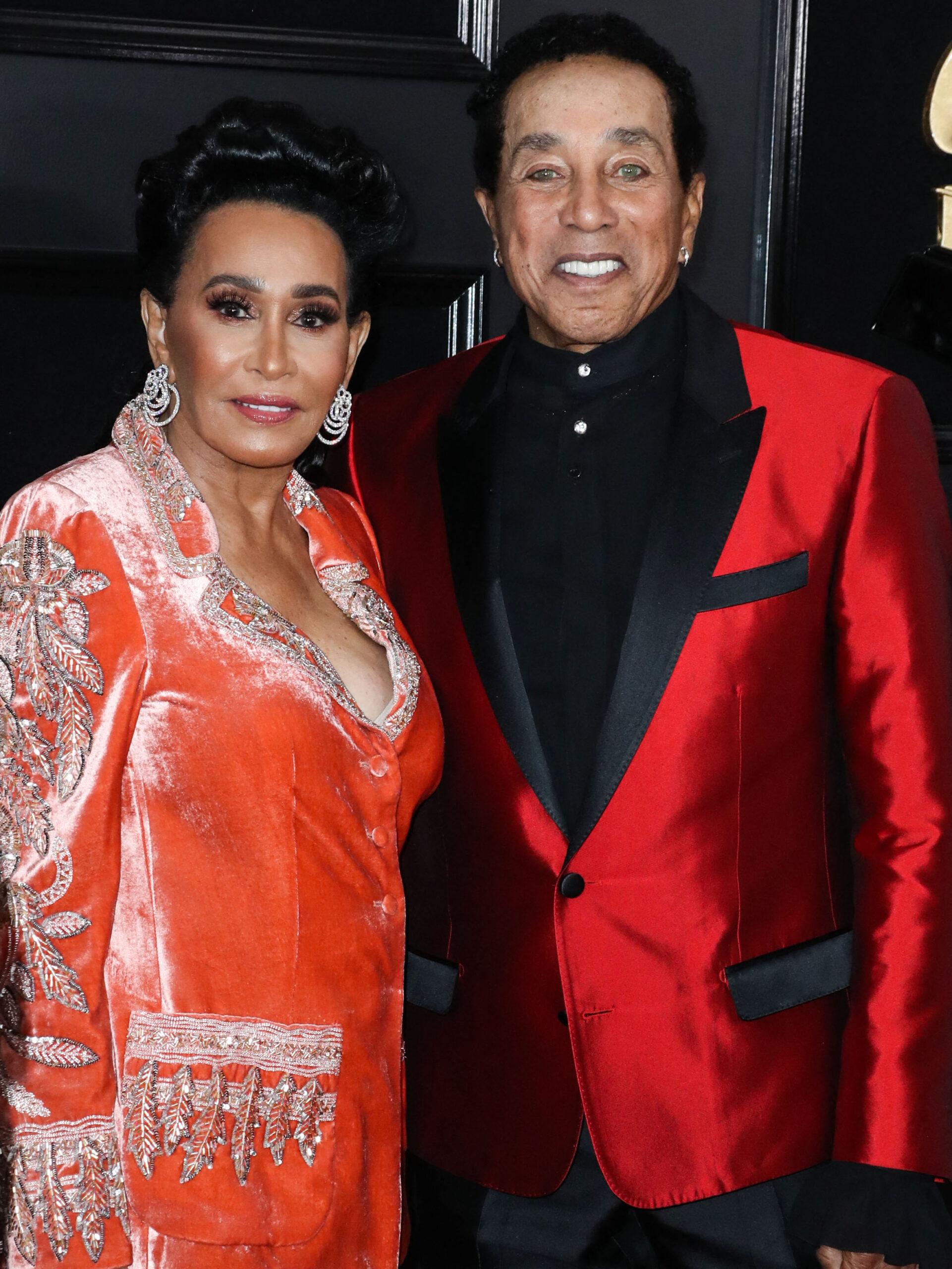 Frances Glandney and Smokey Robinson at the 61st Annual GRAMMY Awards