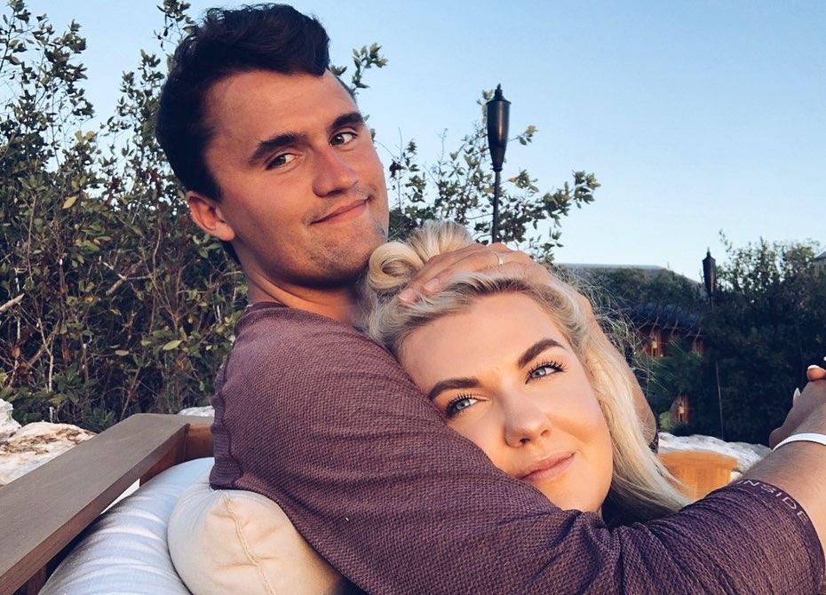 Charlie Kirk and Erika Kirk cuddling