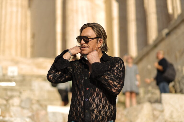 Mickey Rourke visits Acropolis in Athens for the filming of his movie 'Man of God.'