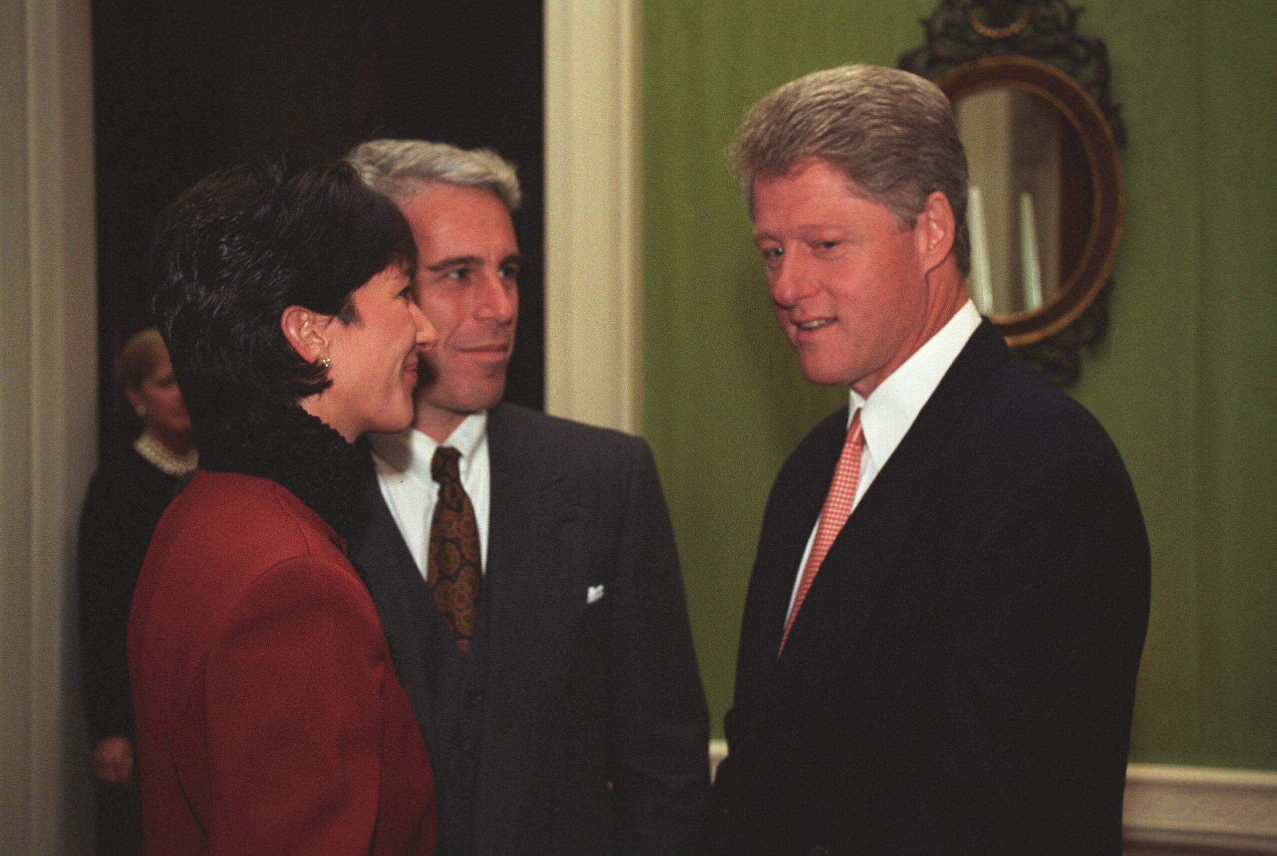 Jeffrey Epstein and Ghislain Maxwell with then-President Bill Clinton