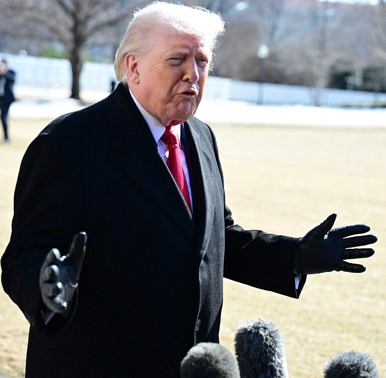 Donald Trump outside the White House