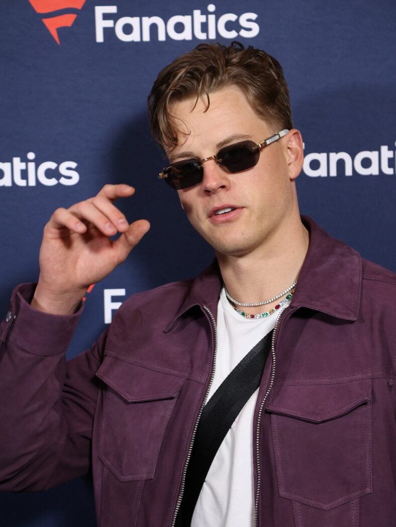Joe Burrow posing on the red carpet.