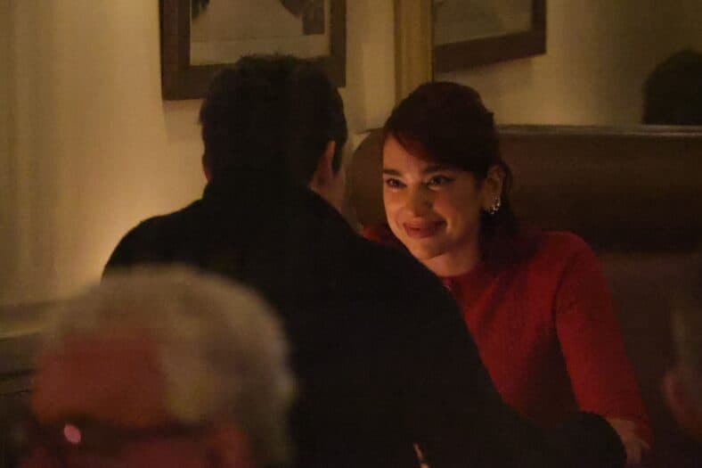 Dua Lipa and Callum Turner have a romantic dinner at the Bistrot des Tournelles restaurant in Paris