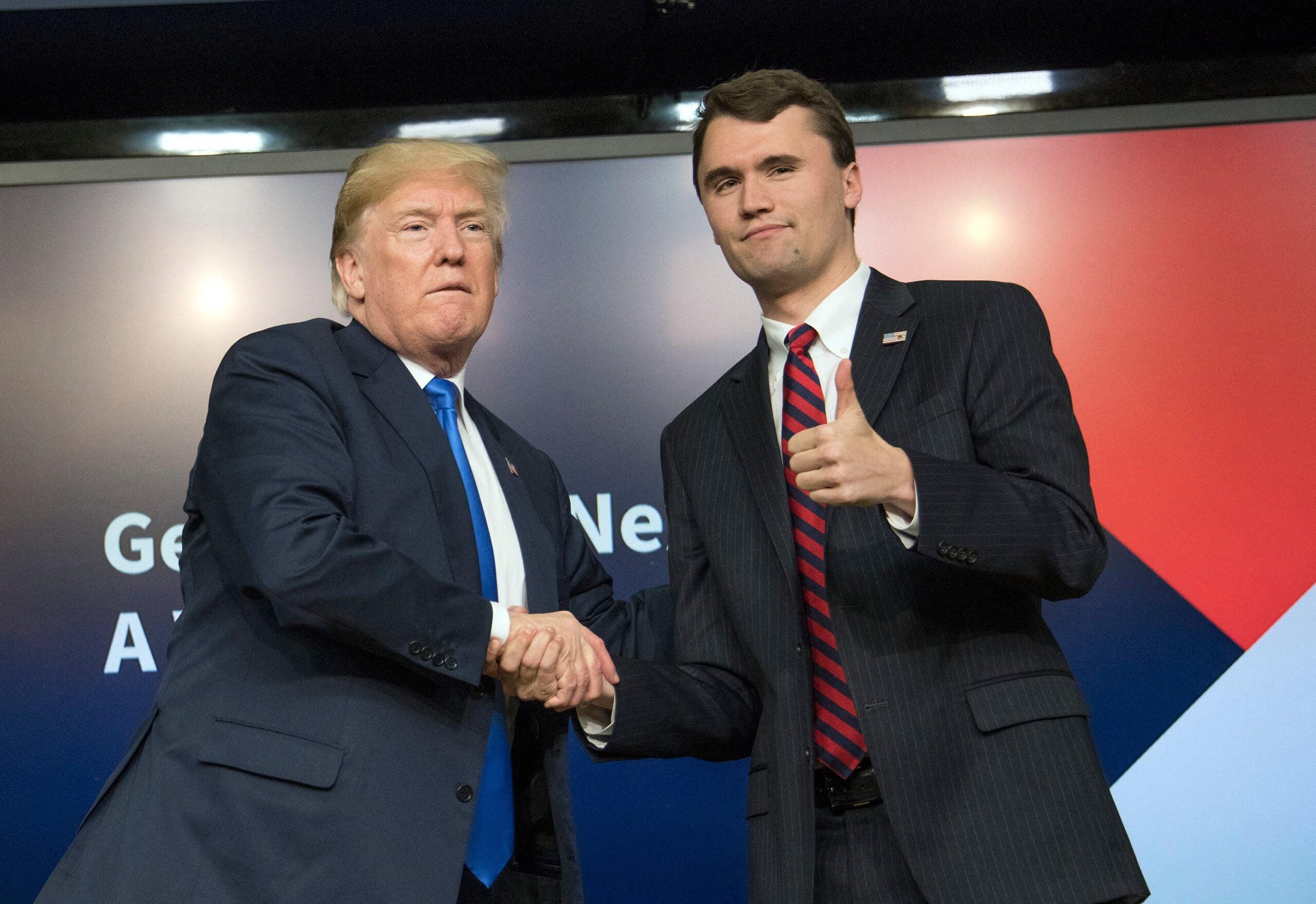 Donald Trump and Charlie Kirk at White House Generation Next Summit