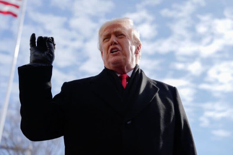 Donald Trump addresses the media