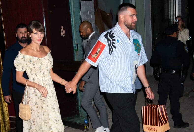 Taylor Swift and Travis Kelce Depart Or'esh Restaurant in NYC